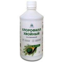 Хлорофилл жидкий, хвойный эликсир со спирулиной и экстрактом мят (500мл)