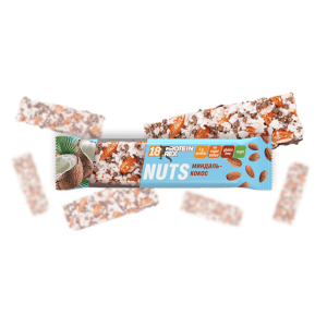 Батончик ореховый протеиновый «ProteinRex» миндаль-кокос (18% протеина) (40г) Батончик ореховый протеиновый «ProteinRex» миндаль-кокос (18% протеина) (40г)